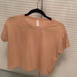 Lululemon cates crop tee Pima cotton brown